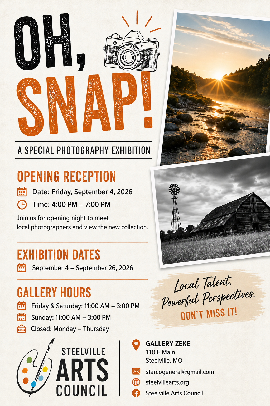 Oh Snap photo contest flyer